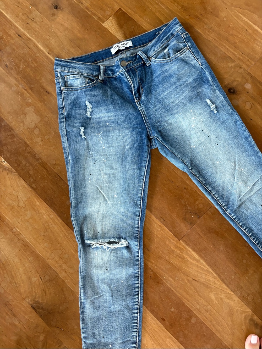 Velvet Heart Light Blue Distressed Skinny Jeans - Picture 2 of 9